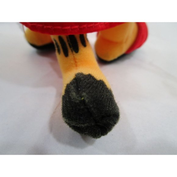 Garfield Small Plush Valentine Red Satin Heart Print Robe Matching Slippers 7in - Picture 7 of 16